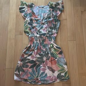 Parker Tropical Print Silk Dress Size Small